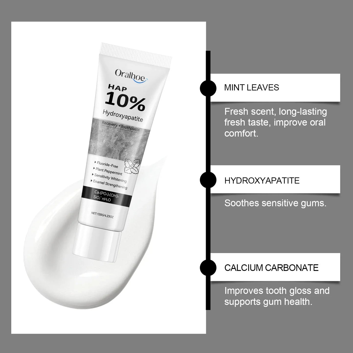Oralhoe Hydroxyapatite Whitening Toothpaste | Enamel Repair