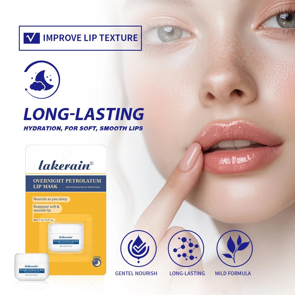 Overnight Petrolatum Lip Mask Long-lasting Moisturizing Nourishing Repair Improve Dry Lips Reduce Wrinkles Hydration Lip Balm Peaceful Pleasures Health and Wellness