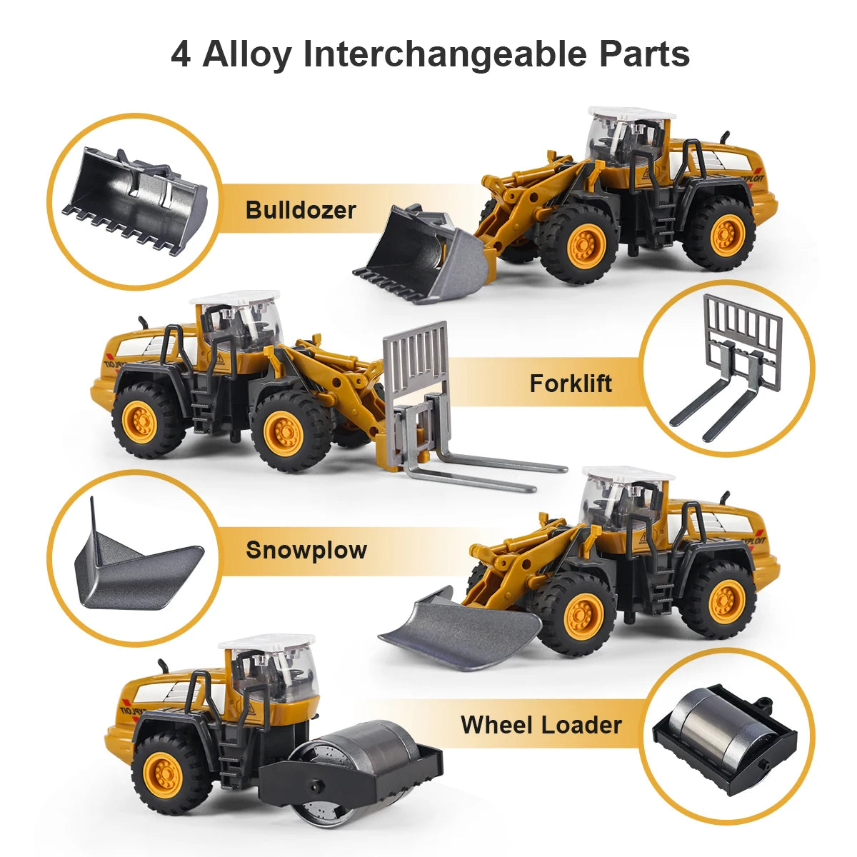 Inertia Bulldozer Boys Toys Alloy Car Model Suitable Multiple