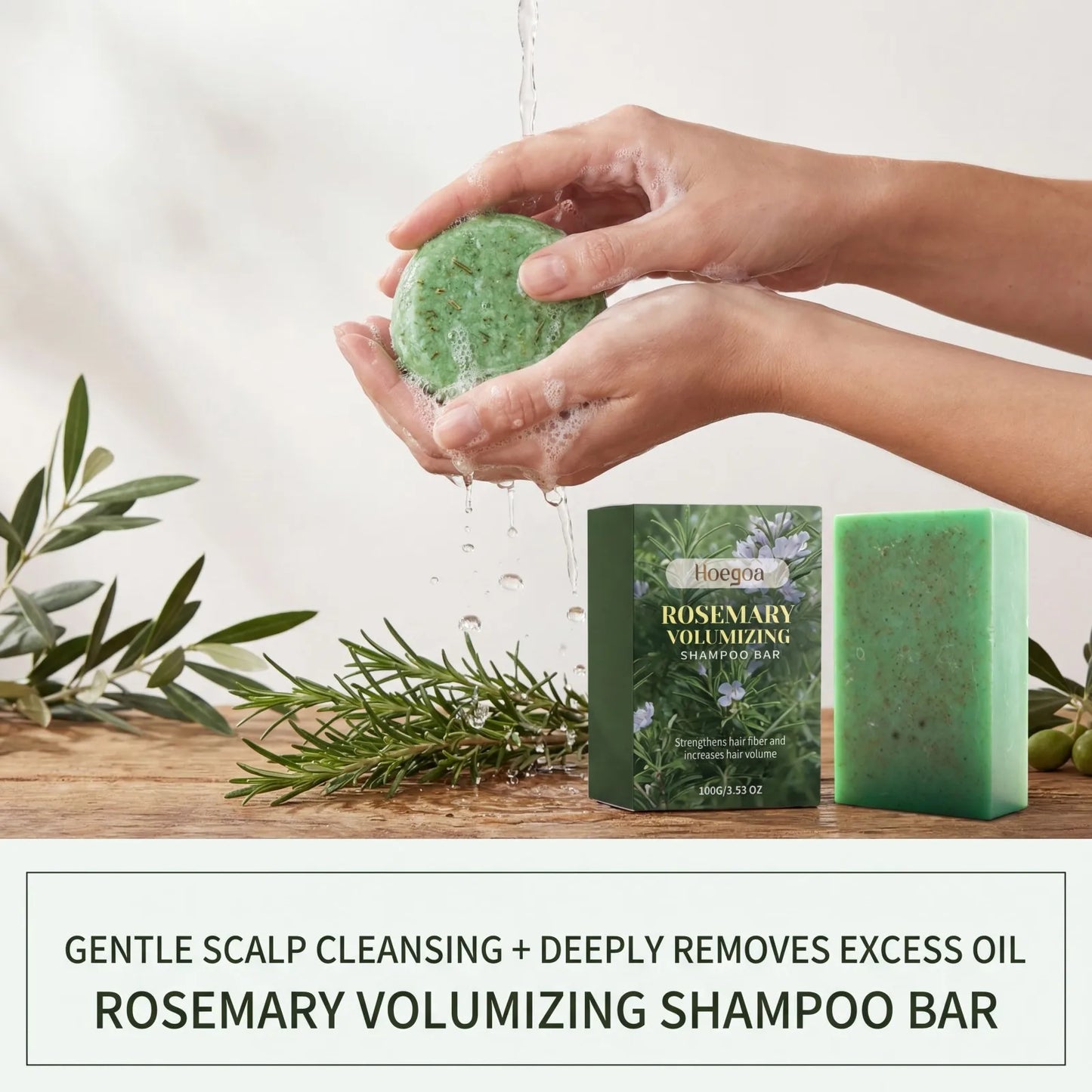 Rosemary Volumizing Shampoo Bar | Natural Oils & Frizz Control
