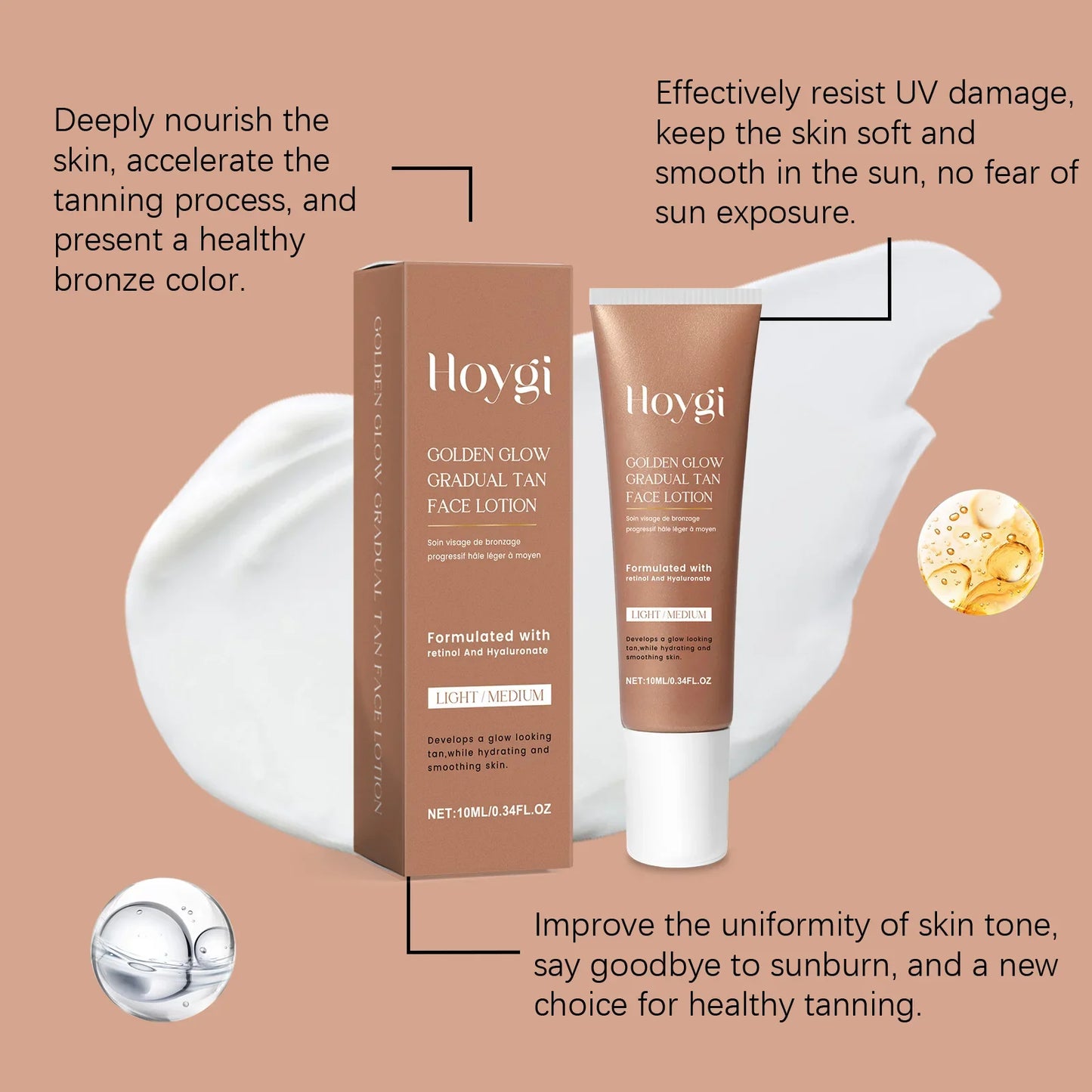 Hoygi Sunless Self-Tanning Lotion – Face & Body Bronzer
