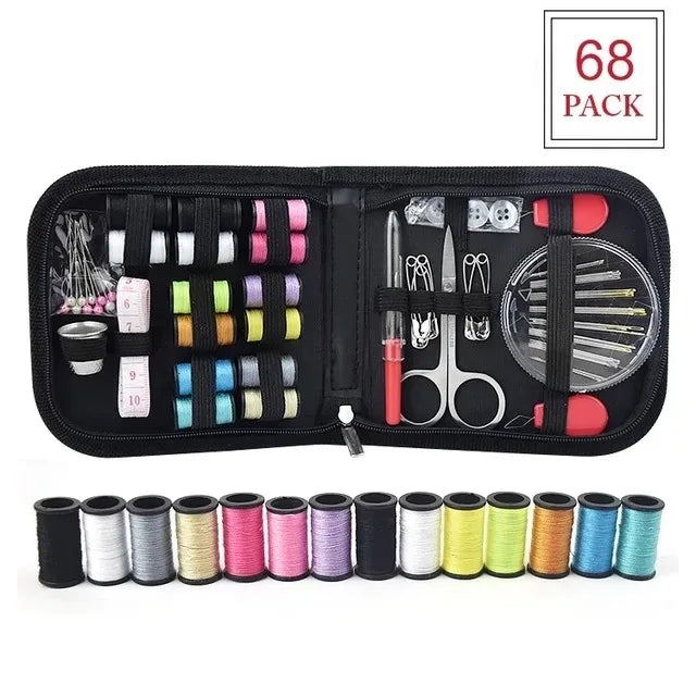 Sewing Kits DIY Multi-function Sewing Box Set for Hand Quilting Stitching Embroidery Thread Sewing Accessories Sewing Kits Peaceful Pleasures Health and Wellness 68pcs