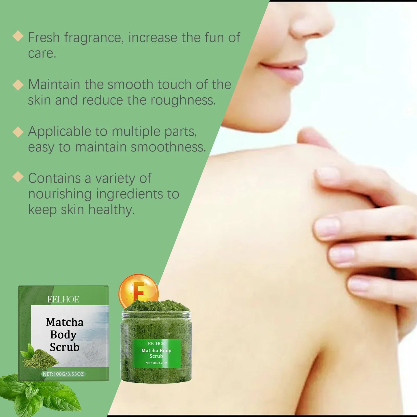 Matcha Sea Salt Body Scrub – Exfoliate, Brighten & Moisturize