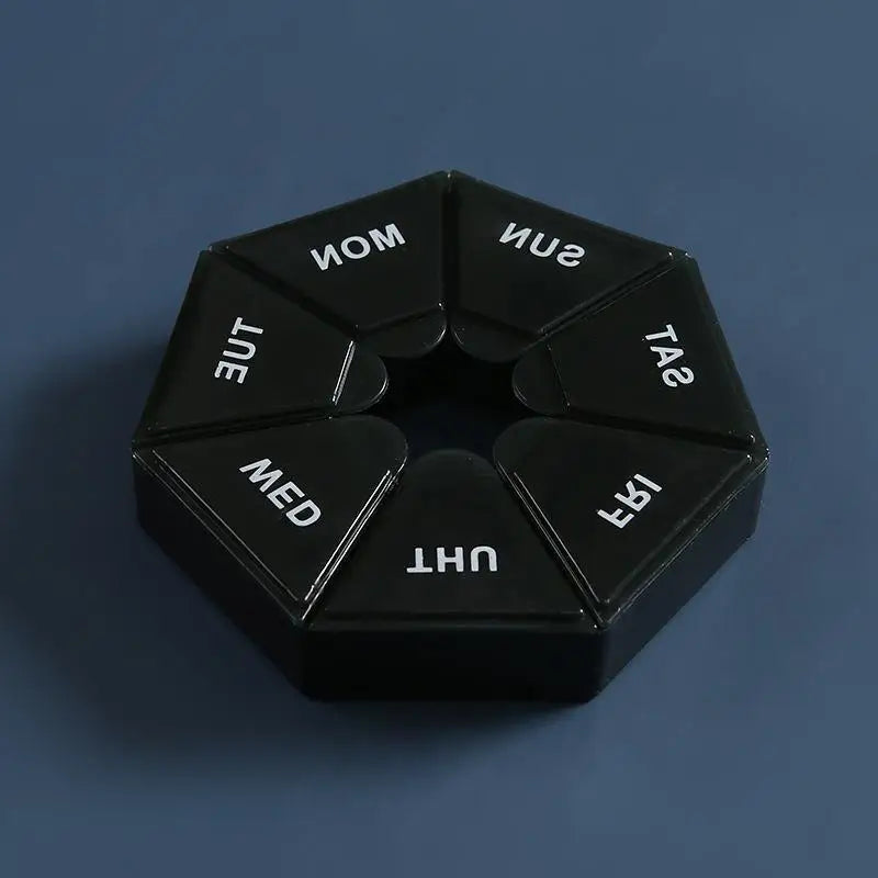 7-Day Weekly Pill Organizer | Portable Travel Tablet Dispenser
