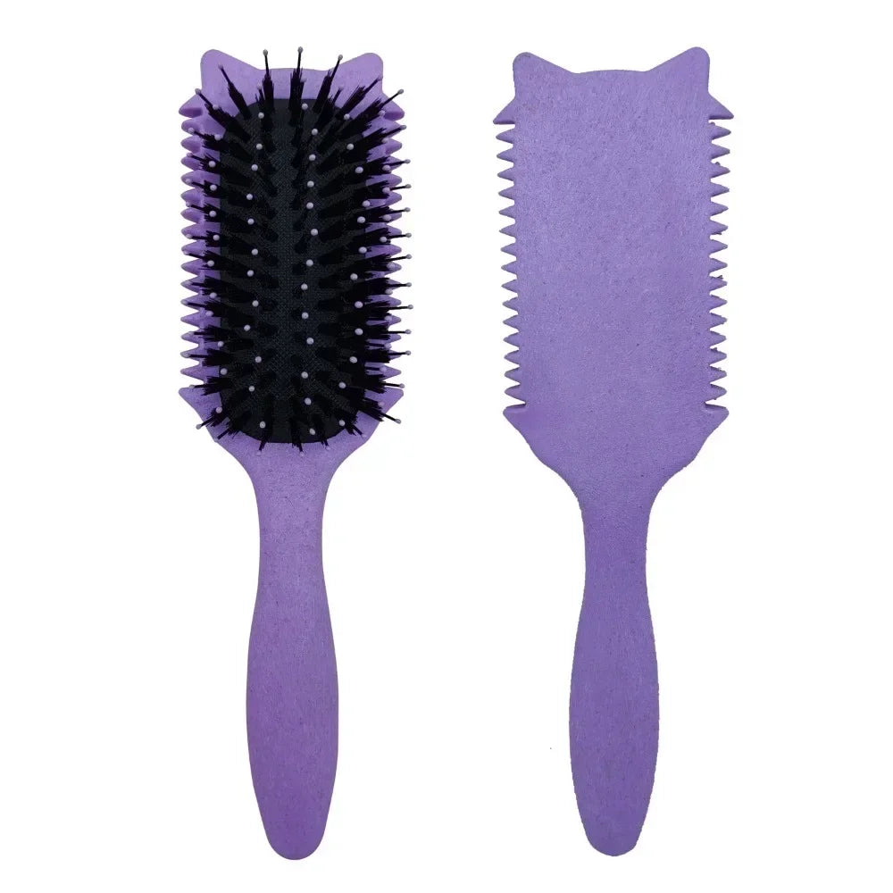 Boar Bristle Curl Defining Brush – Detangling Styling Comb