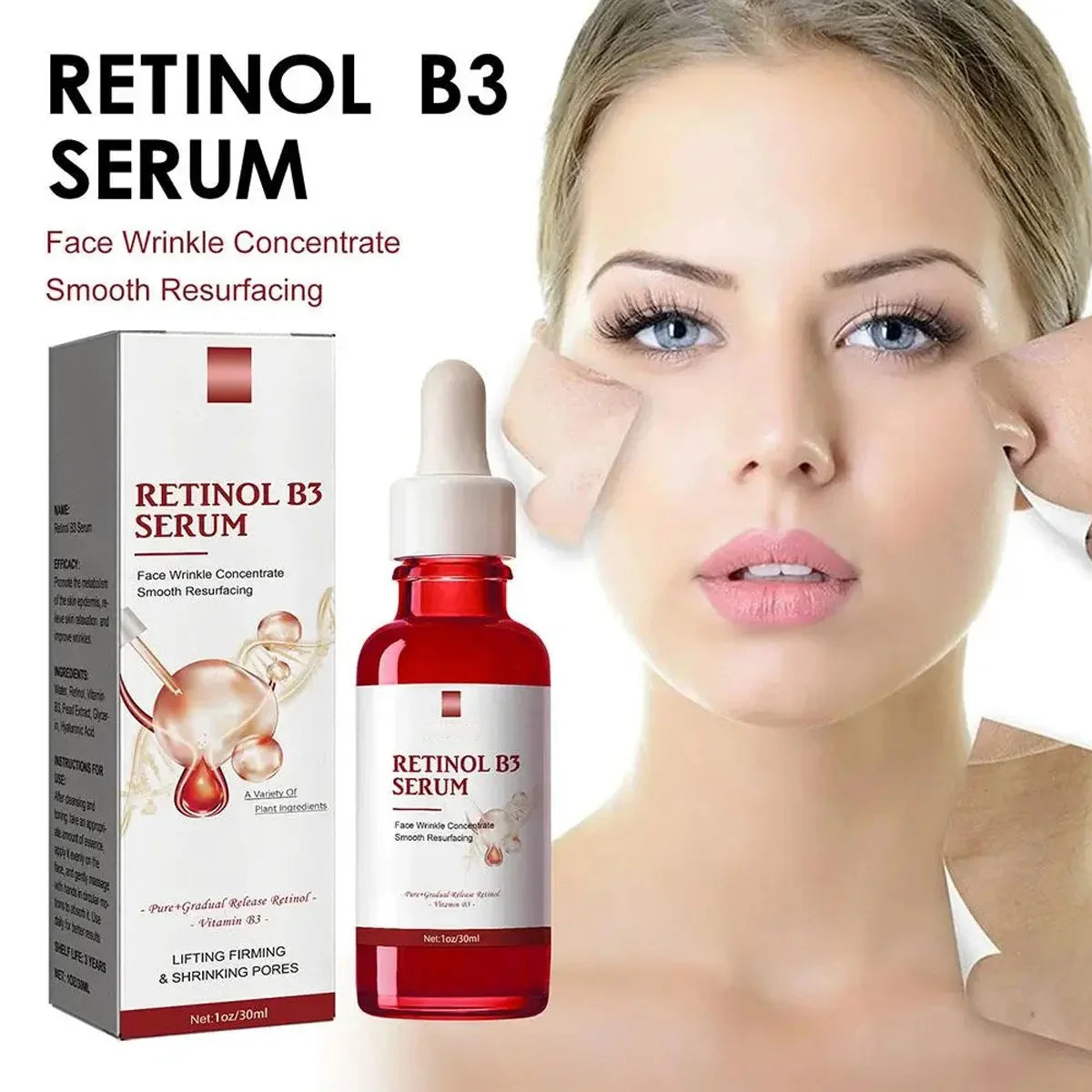 Retinol Facial Essence Fade Fine Line Face Serum Anti-Aging Pore Minimizing Hydrating Brightening Skin Treatment for Women Men Peaceful Pleasures Health and Wellness