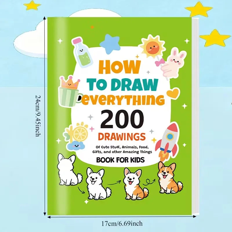 Drawing Book Kids 200+ Step-by-step Art Education Coloring How Draw