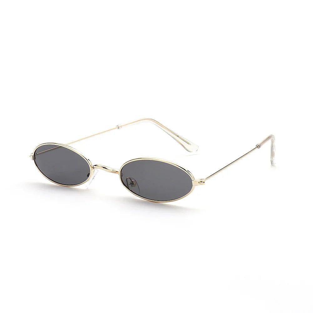 Retro Oval Sunglasses UV400 Vintage Unisex Alloy Frame
