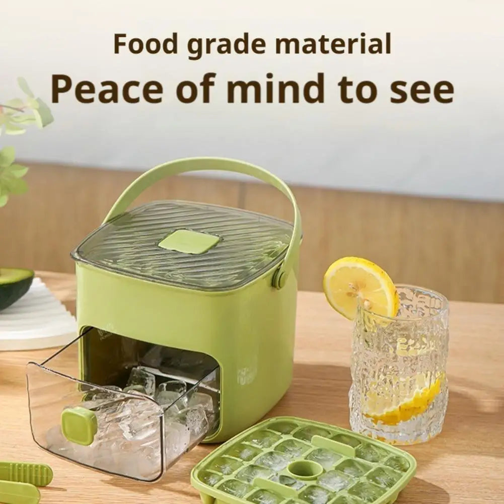 48-Grid Ice Cube Maker | One-Touch Release & Storage Drawer