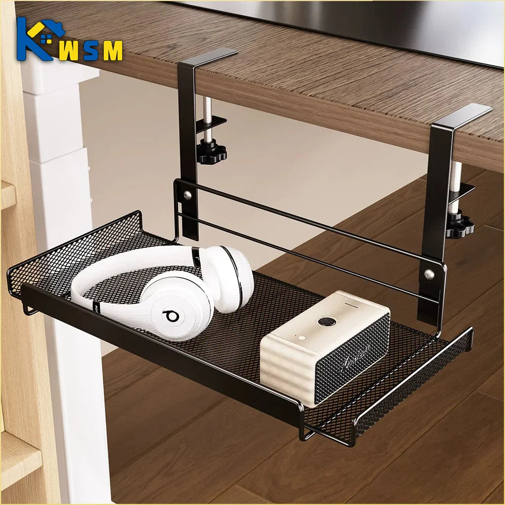 Under Desk Cable Management Tray – No-Drill Steel Organizer