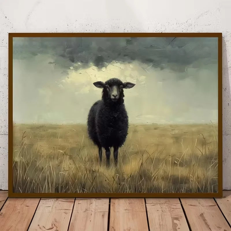 Black Sheep Canvas Wall Art Print | Modern Home Decor Poster