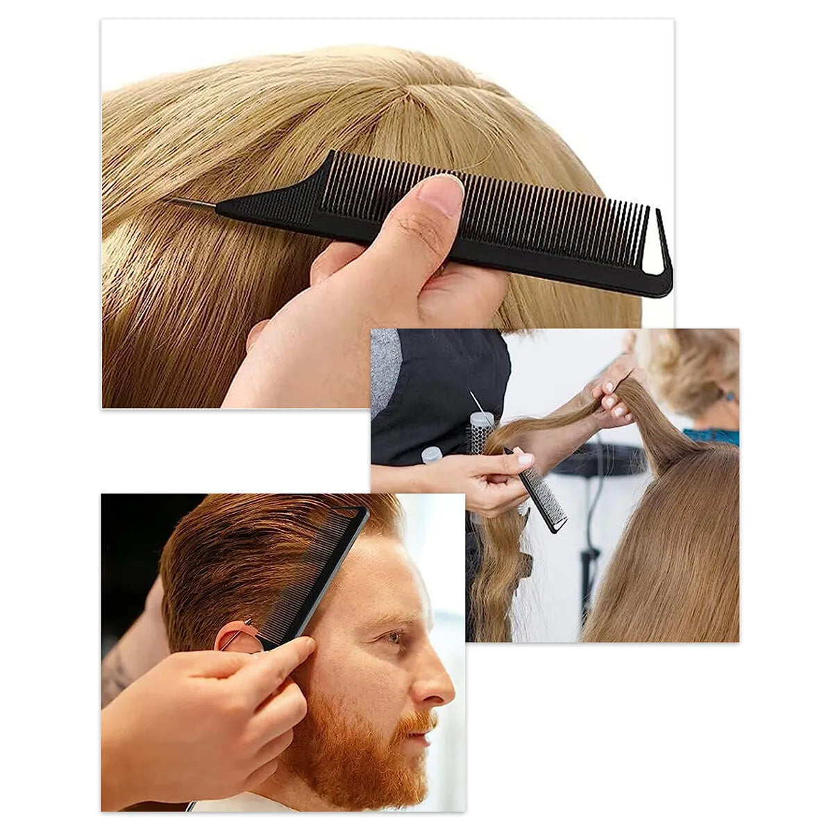 4-Piece Pointy Tail Comb Set – Anti-Static Hair Styling Tools