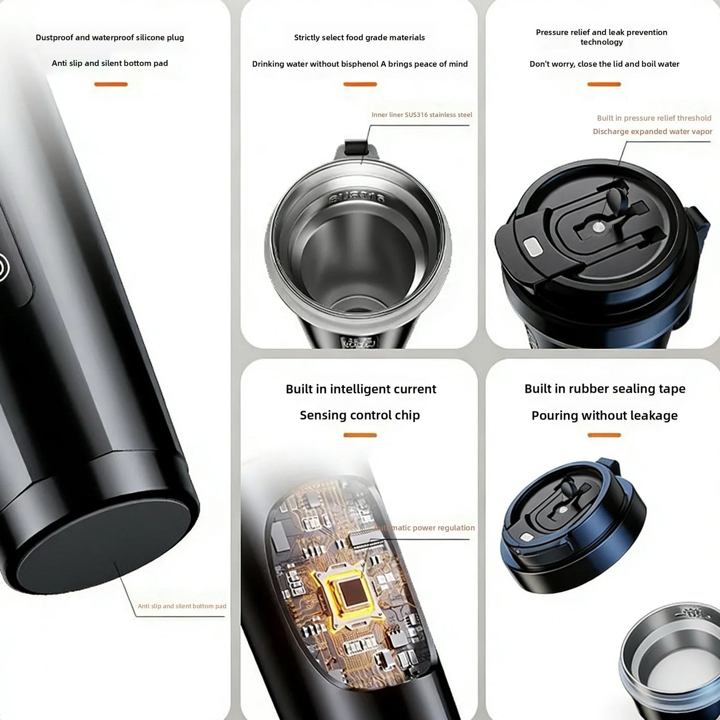 2026 Upgraded Vehicle-Mounted Heating Cup - 316 Stainless Steel Inner Tank 12V/24V Compatible Portable for Sedan & Outdoor Trips Peaceful Pleasures Health and Wellness