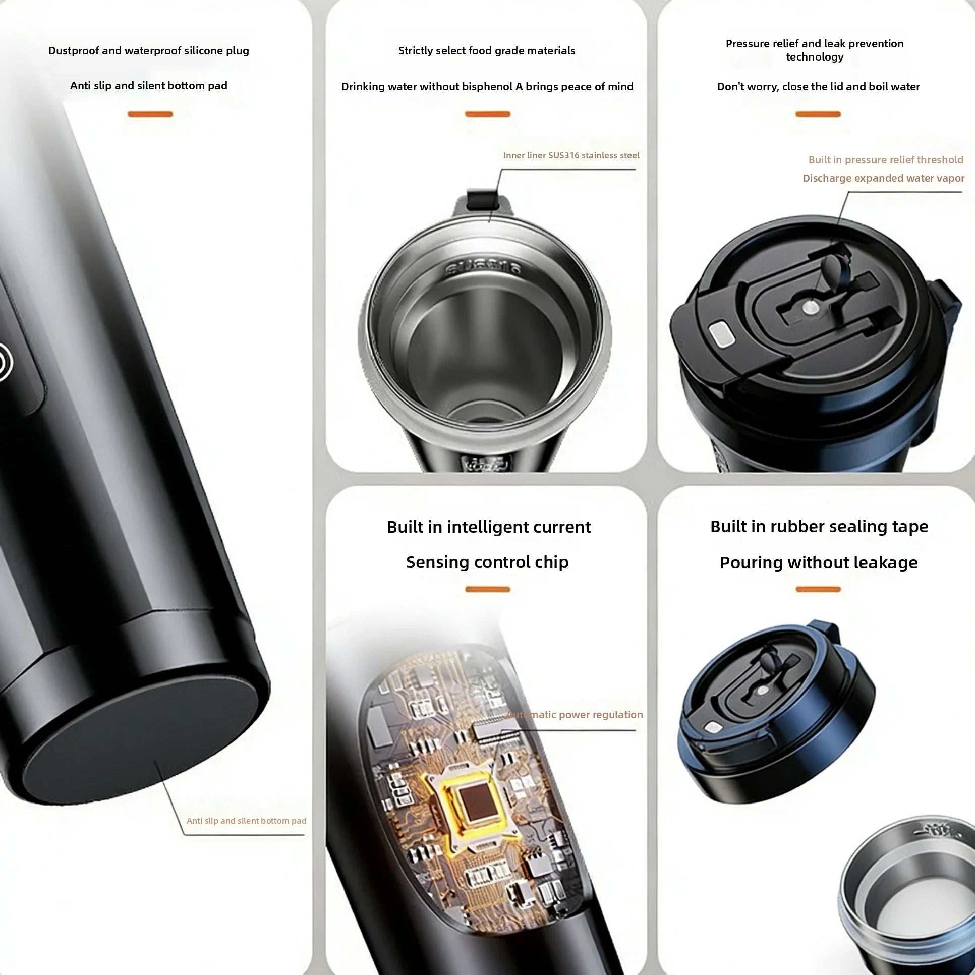 2026 Upgraded Vehicle-Mounted Heating Cup - 316 Stainless Steel Inner Tank 12V/24V Compatible Portable for Sedan & Outdoor Trips Peaceful Pleasures Health and Wellness