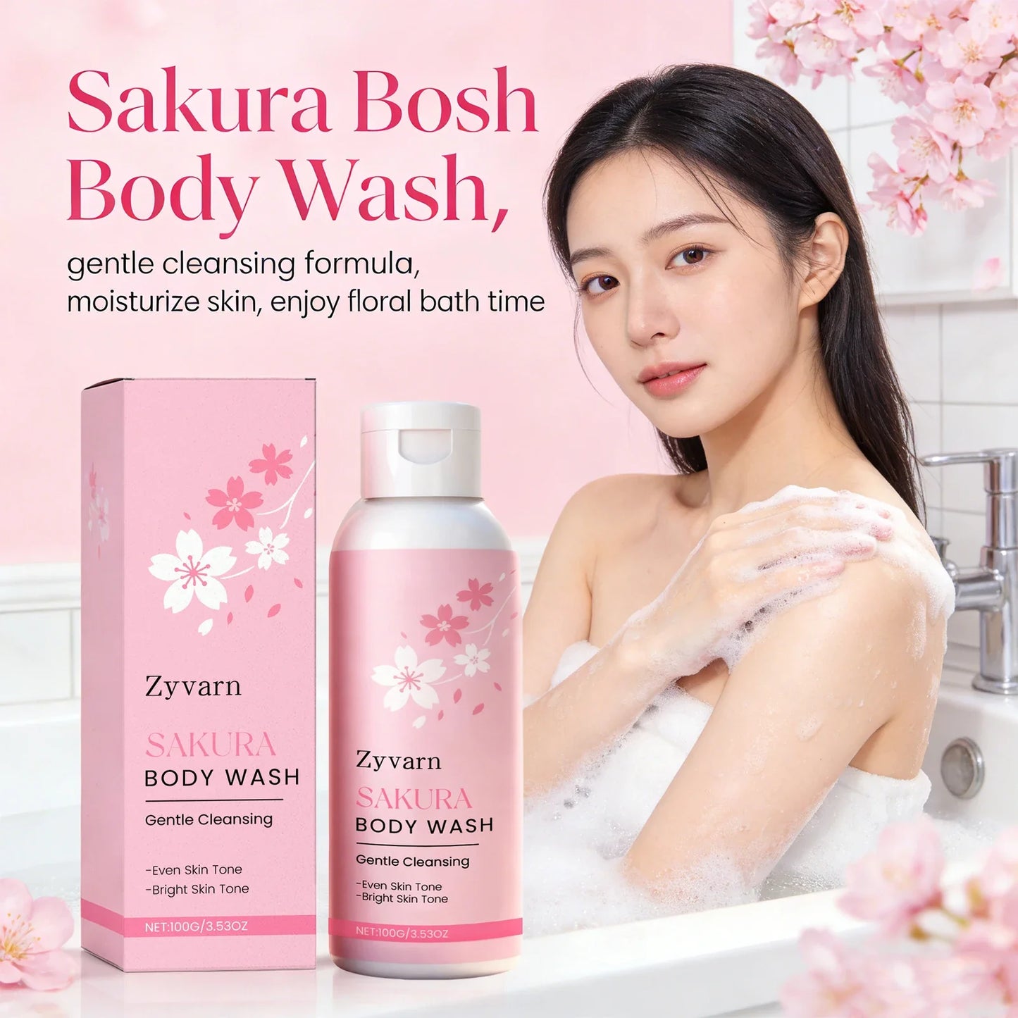 Sakura Body Wash – Moisturizing, Deep Cleansing & Fragrance