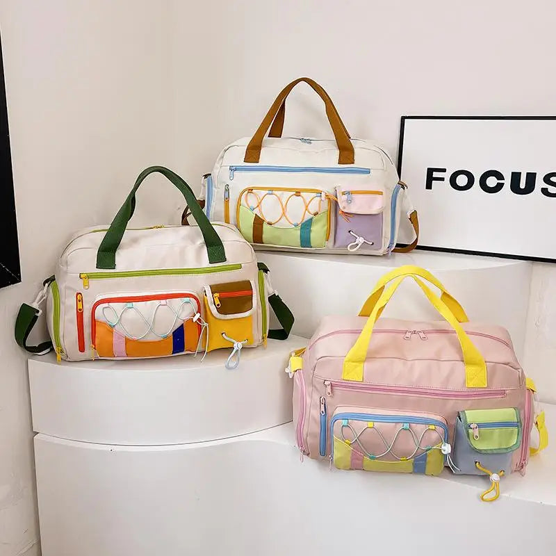 Large Color Block Tote Bag – Women's Fashion Shopper Handbag