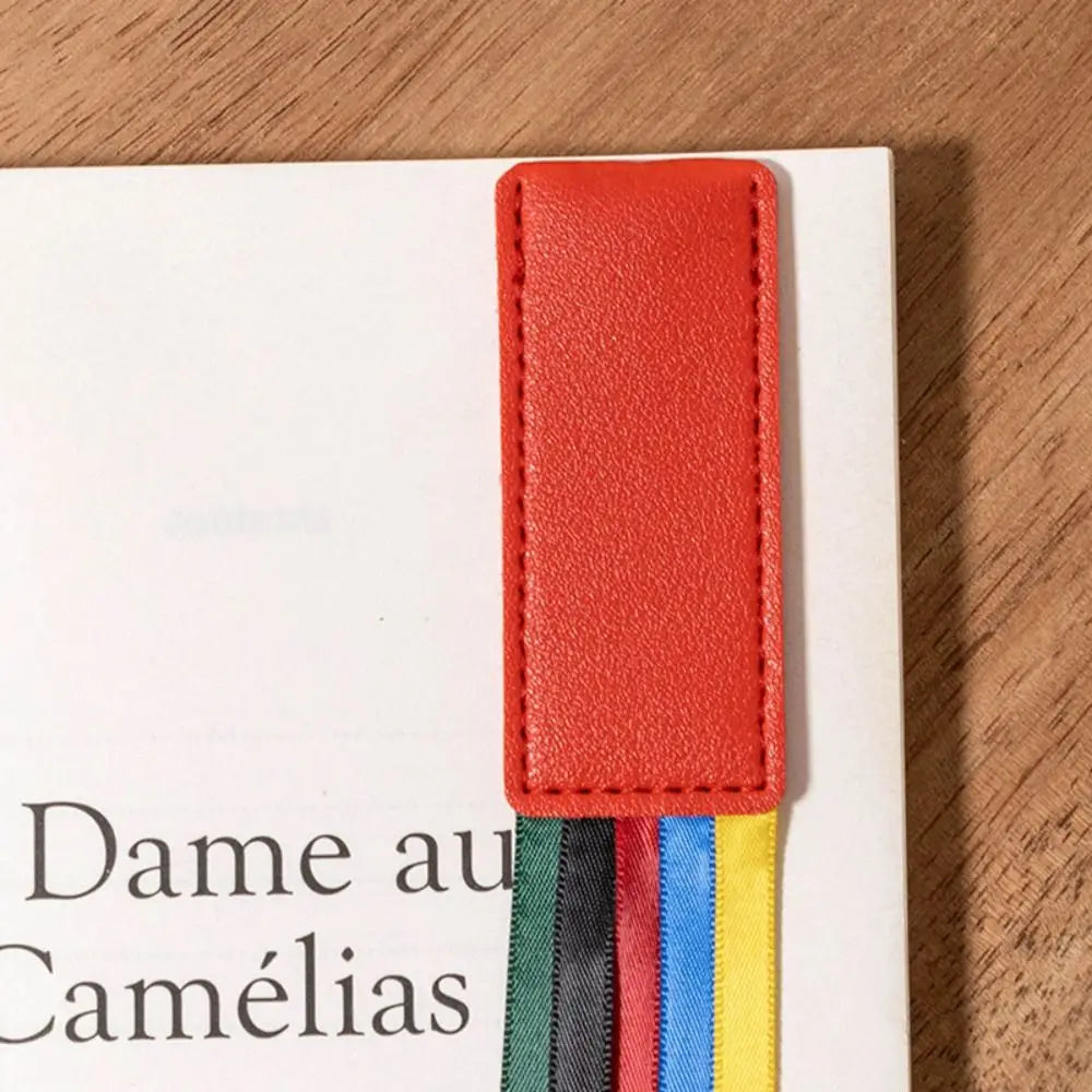 Reading Bookmark Bookmark With Ribbons Pagination Mark PU Leather Book Reading Sorter Multi-color Handcrated Book Paginator Peaceful Pleasures Health and Wellness 2