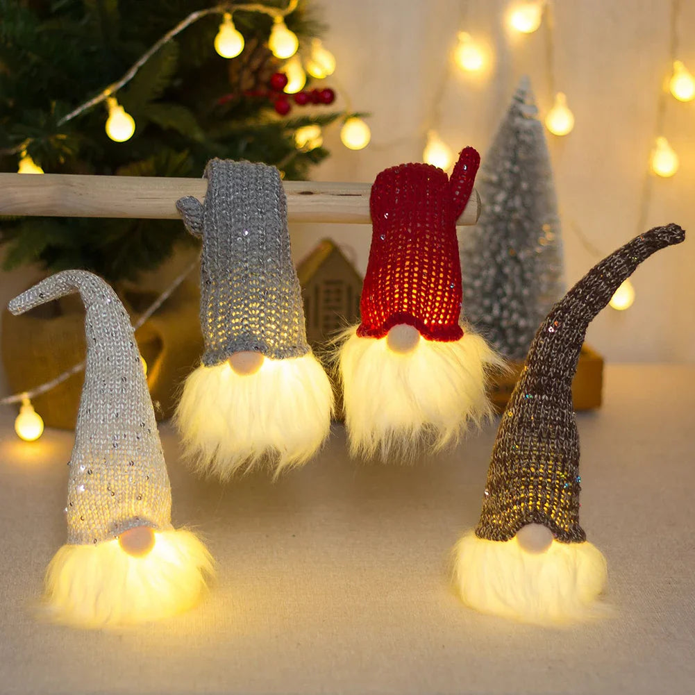 Christmas Gnome Plush Doll with LED Light | Festive Home Décor