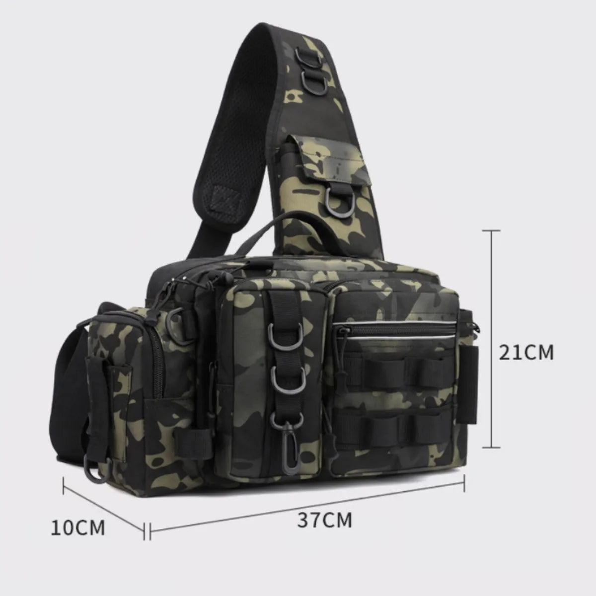 Lure bag, waist bag, single-shoulder backpack, crossbody bag, fishing rod bag, bait box, fishing tackle bag, large-capacity camo Peaceful Pleasures Health and Wellness