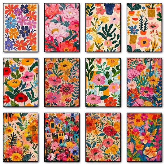 Abstract Floral Canvas Wall Art Print – Modern Botanical Poster Canvas Wall Art Print Peaceful Pleasures Health and Wellness