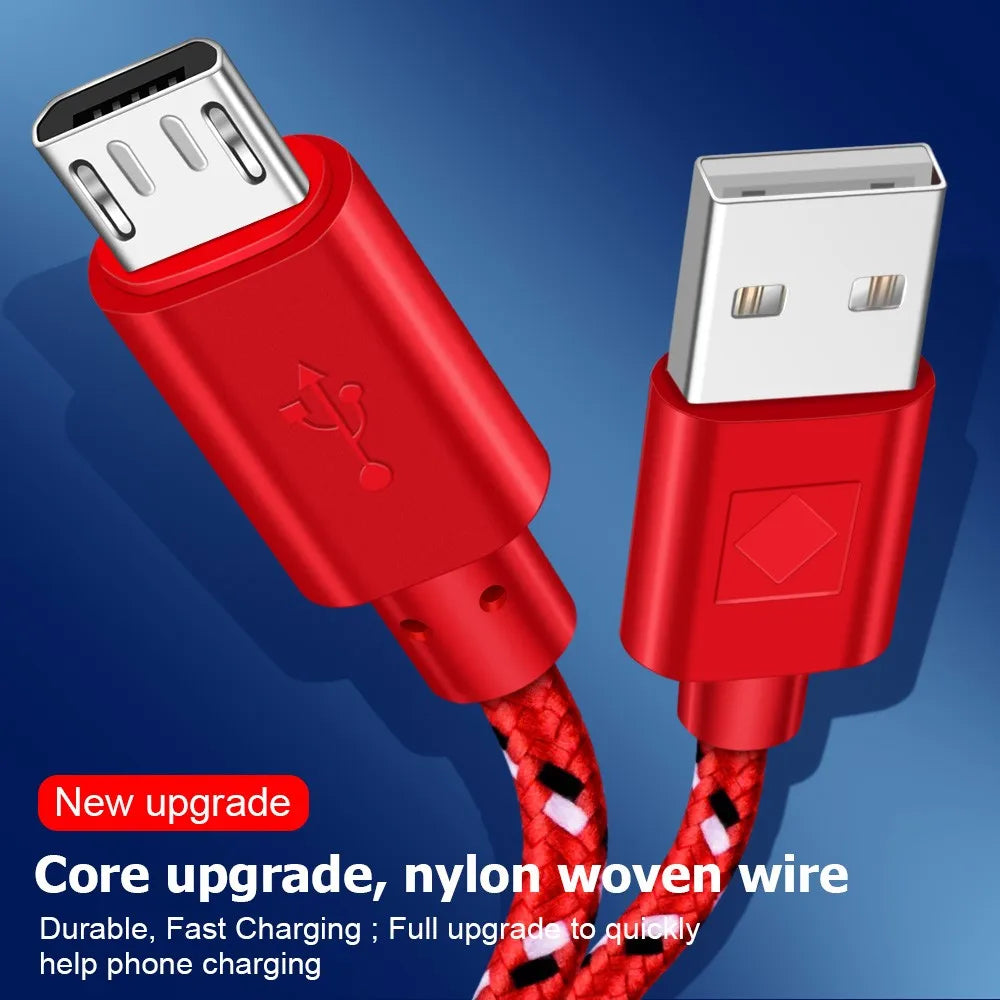 Nylon Braided Micro USB Fast Charge Cable 1M 2M 3M – Android