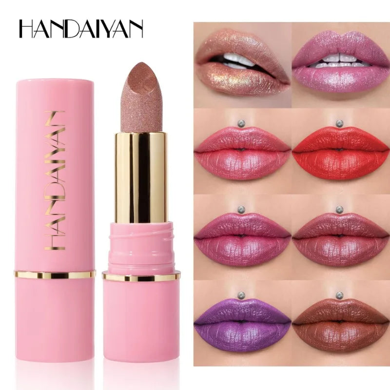 Handaiyan Glitter Lipstick | Metallic Diamond Pearlescent Lip Gloss