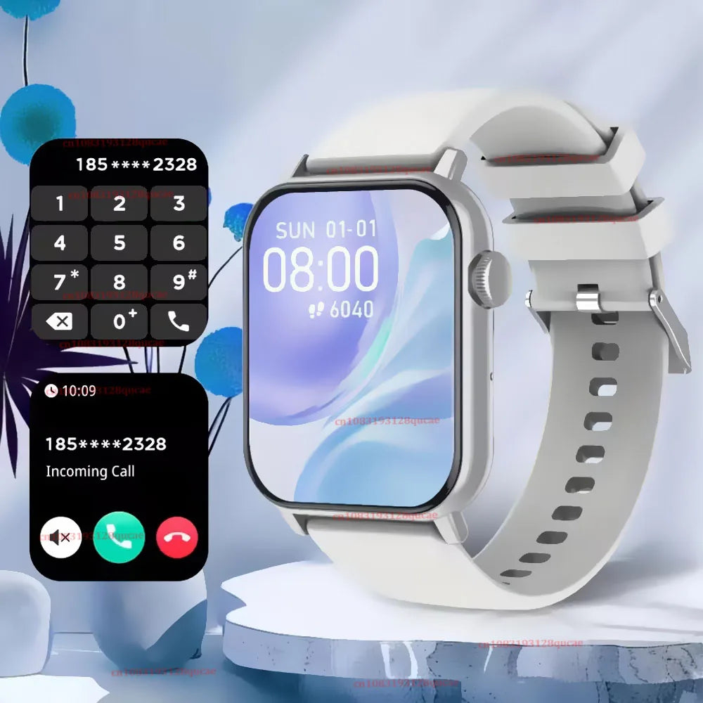 2026 New Smart Watch with Voice Calling Health Monitor IP68 Water Resistance Smart Notifications Voice Assistant Smartwatch Hw12 Peaceful Pleasures Health and Wellness Silver