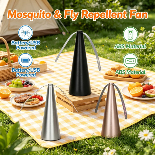 Fly Repellent Automatic Fan Fly Fans Pest Repellent Table Fan Battery/USB Powered Bug Repellent Keep Flies Away ﻿ Peaceful Pleasures Health and Wellness