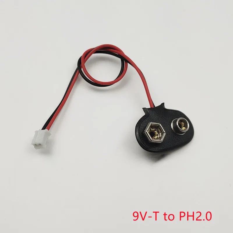 5PCS 9V Battery Buckle to Xh2.54 PH2.0 2P Terminal Wire 15cm DC Red Positive Black Negative Adapter Wire Peaceful Pleasures Health and Wellness Type-8