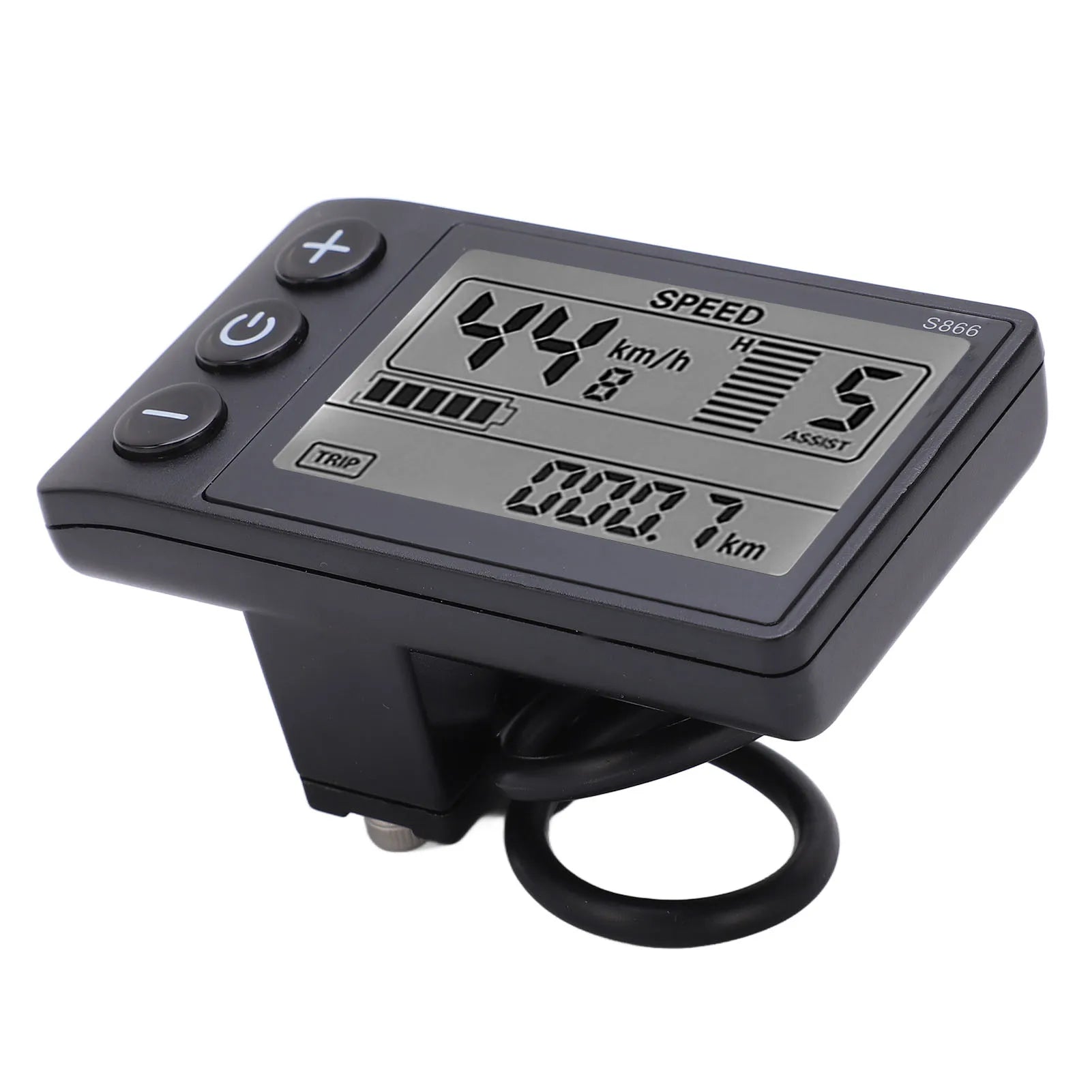 Electric Bike LCD Display Meter Lightweight Electric Bike LCD Display Large Screen ABS 24V 36V 48V for 22.2mm/0.9in Handlebar Peaceful Pleasures Health and Wellness