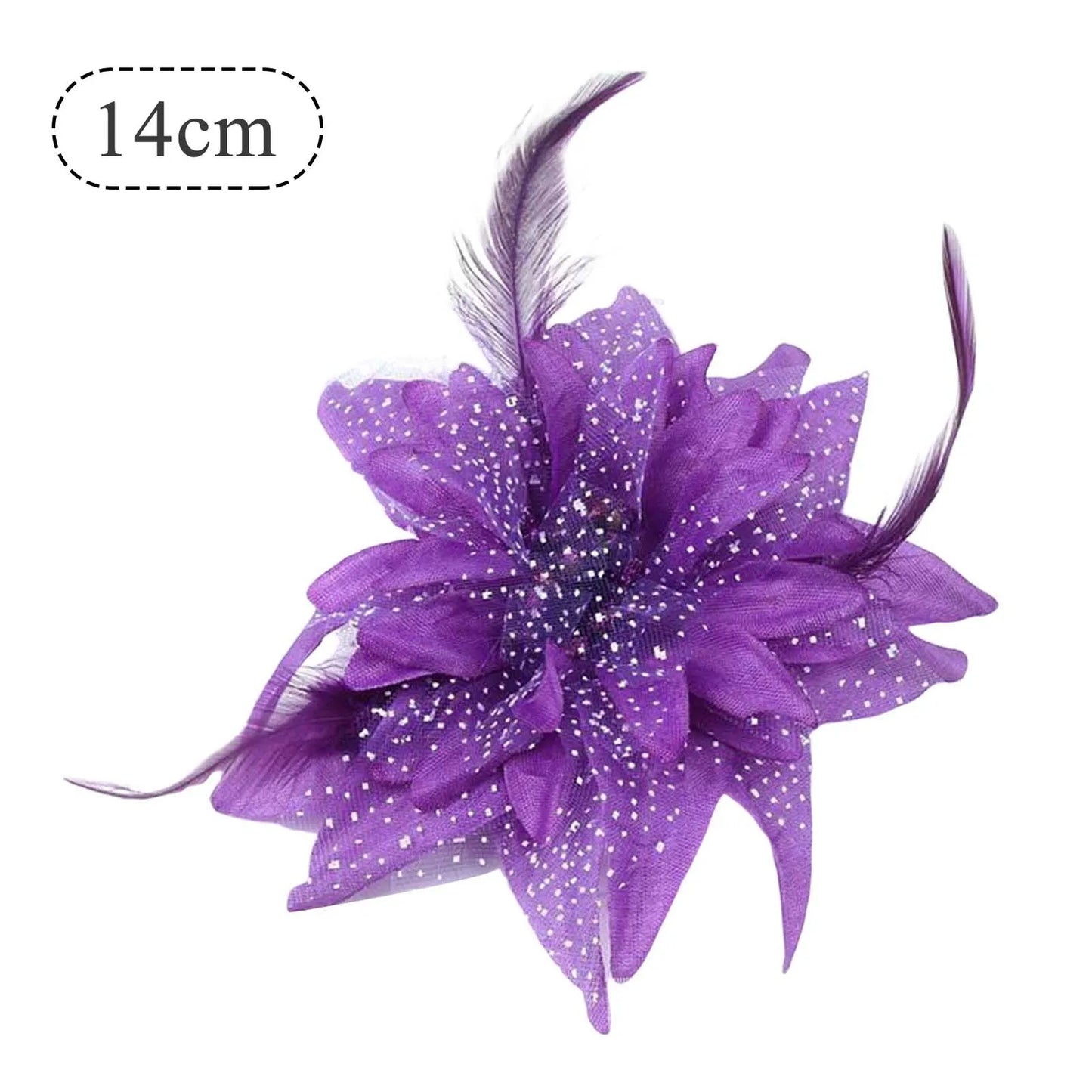 Woman Lily Flower Side Hair Clips Children Performing Feather Headflowers for Wedding Banquet Chinese Clothes Party Peaceful Pleasures Health and Wellness