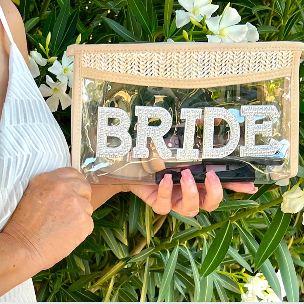 Bride Boho Clear Makeup Bag | Bridal Shower Bachelorette Gift