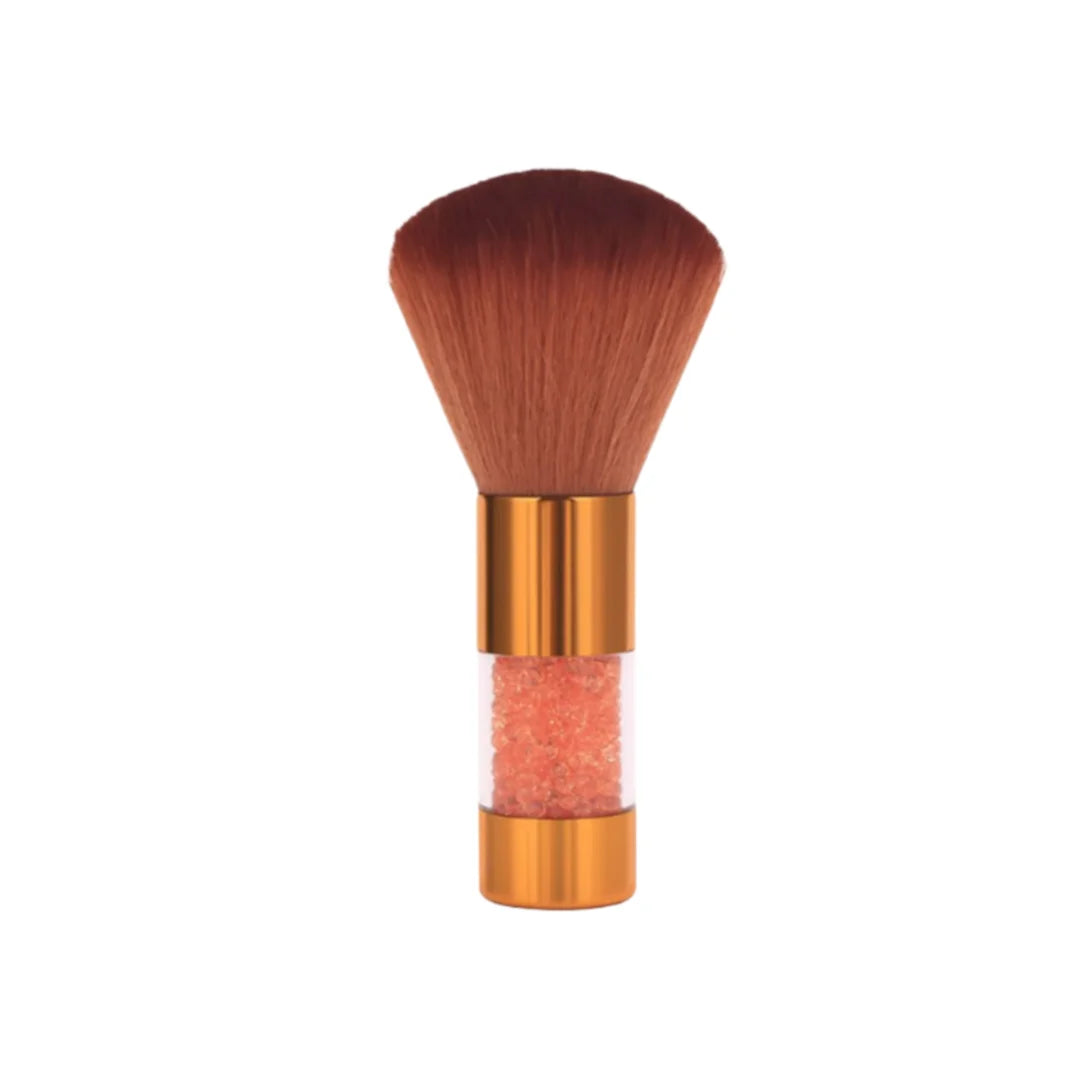 Professional Neck Brush - Barber Neck Duster Brush with Soft Synthetic Bristles, Crystal Bead Handle, and Electroplated Metal Peaceful Pleasures Health and Wellness A