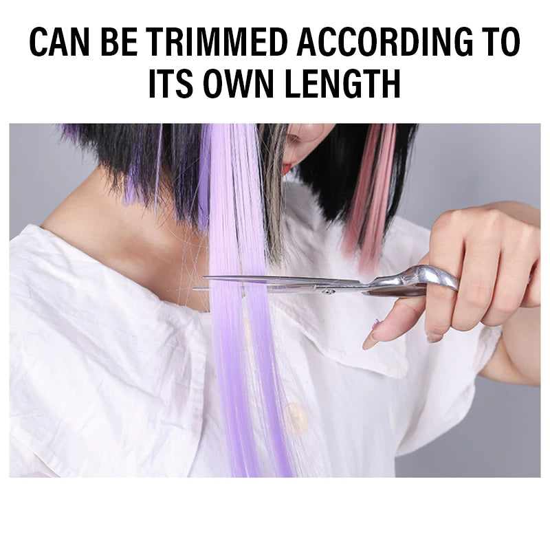 Colored Clip-In Hair Extensions | 55cm Synthetic Weft
