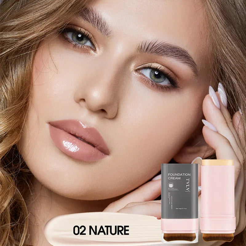 Concealing Foundation Stick 5 Shades With Built-In Brush, Brighten Lightweight and Waterproof Formula Face Contour Stick Makeup Peaceful Pleasures Health and Wellness 02