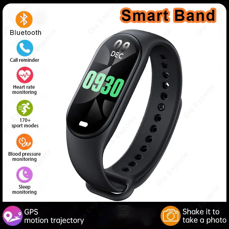Fashion Smart Watch Fitness Bracelet Sports Waterproof Health Monitor Watch Smart Band BT Control Photo Capture Smart Wristband Peaceful Pleasures Health and Wellness Black