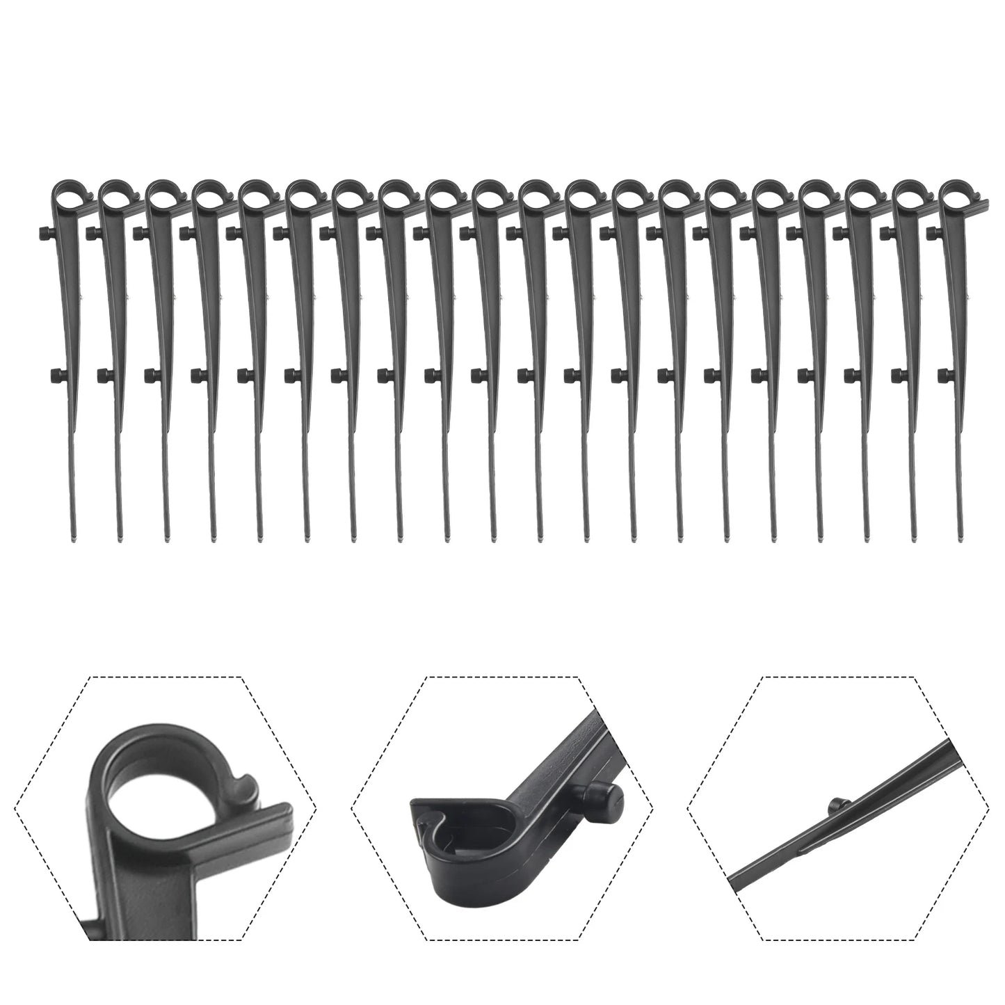 Gutter Clips Keep Gutters Clean Brush 20pk Black Gray Plastic Fixing