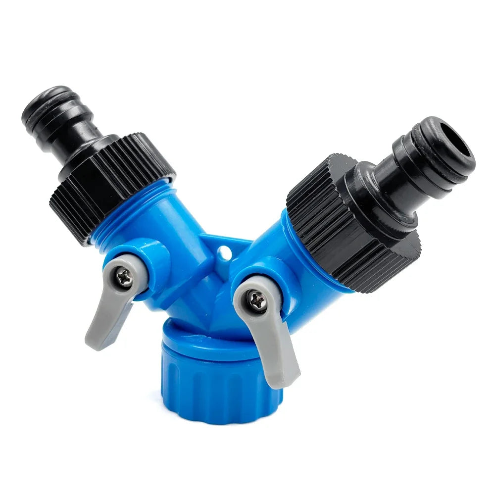 3/4'' Female Thread Shunt Valve Y-Shaped Quick Connector Garden Irrigation System Water Splitter Car Washing Water Controller Peaceful Pleasures Health and Wellness
