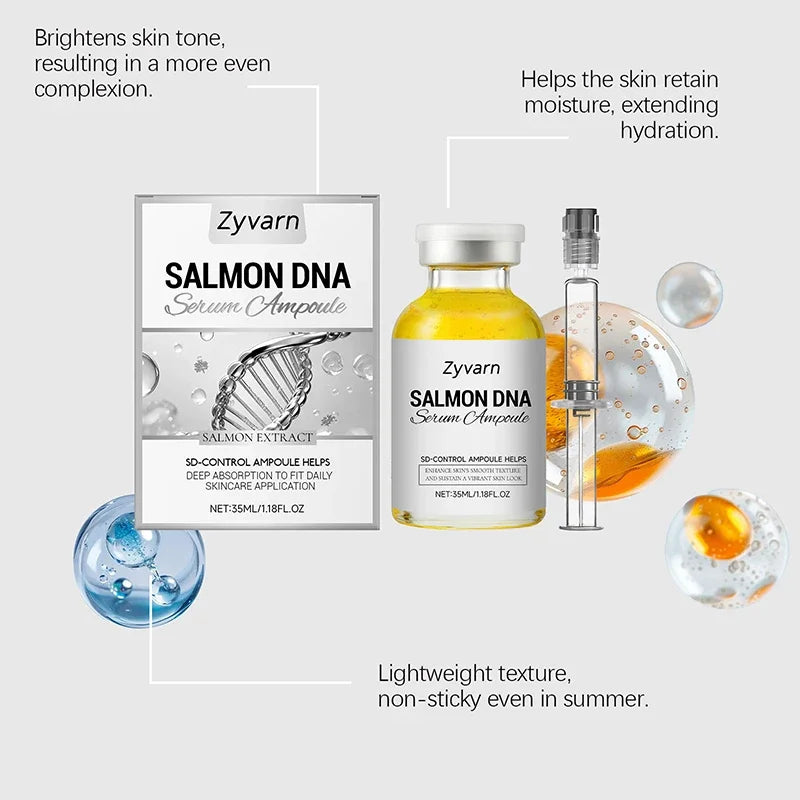 Salmon Dna Moisturizing Ampoule Essence, Pdrn Daily Skincare Nourish And Radiant Skin Soothe Facial Essence For All Skin Types Peaceful Pleasures Health and Wellness