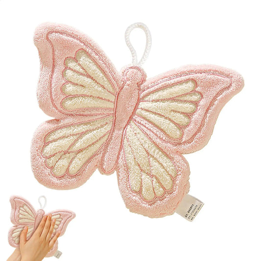 Butterfly Hand Towels – Soft Absorbent Coral Fleece Hanging Towel Hanging Hand Towel Oasis Select