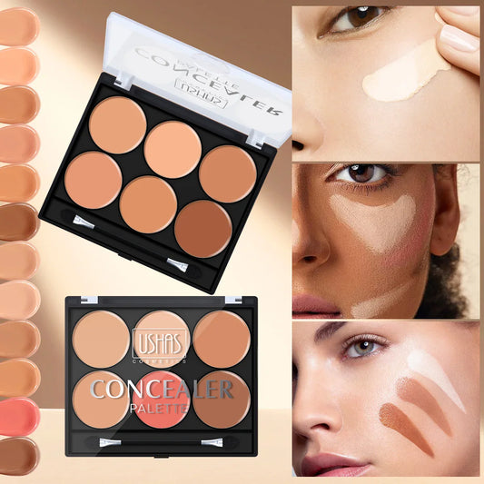 USHAS 6-Color Concealer Palette – Cream, All Skin Types Concealer Palette Oasis Select