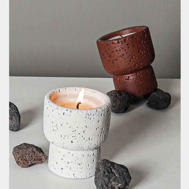 Simple Cement Household Aromatherapy Candles Empty Cups DIY High-value Handicrafts Indoor Candle Holders Decorative Ornaments Peaceful Pleasures Health and Wellness
