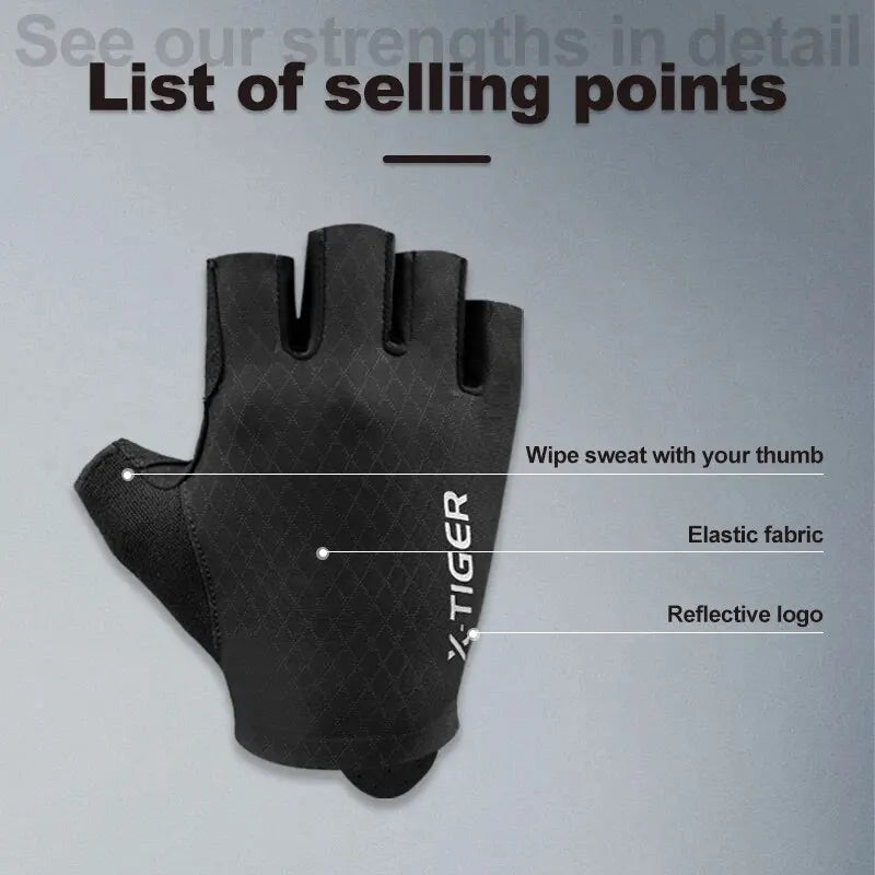 X-TIGER Half Finger Cycling Gloves – MTB & Road Bike Unisex