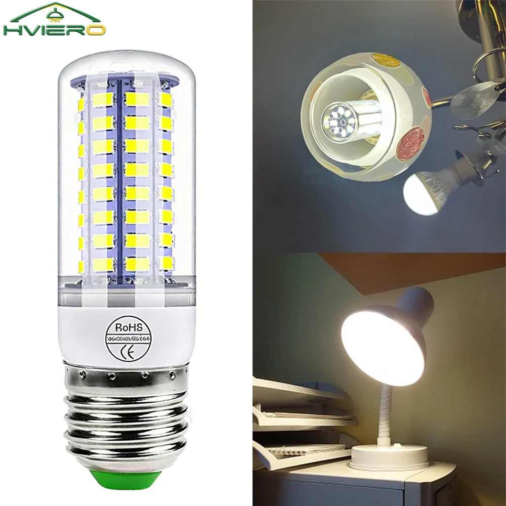 HVIERO E27 LED Corn Bulb 72-LED 5730SMD 360° Warm White 220V