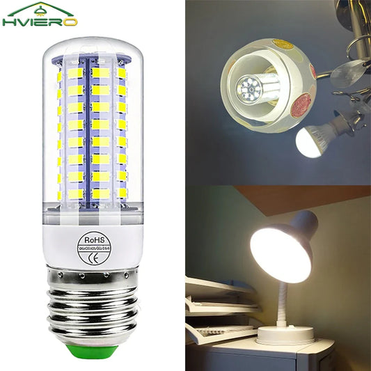 HVIERO E27 LED Corn Bulb 72-LED 5730SMD 360° Warm White 220V LED Corn Bulb Oasis Select