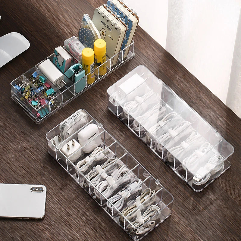 Dust Proof Storage Cable Box, Hub Organizer Box, Desktop Data Cable Storage Box, Mobile Phone Charging Cable, Power Cord Buckle Peaceful Pleasures Health and Wellness