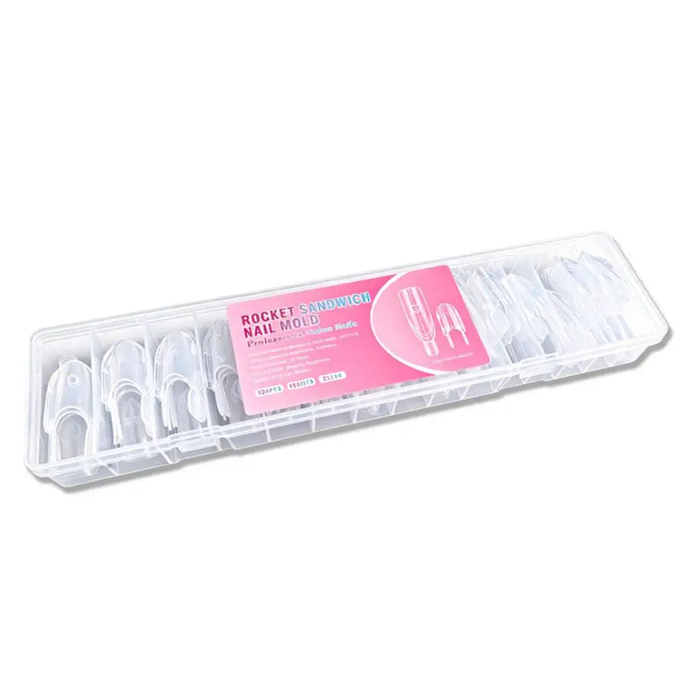 120pcs New Sandwich Dual Nail Forms 15 Size Full Cover Top & Bottom Mold For Nail Art Extension Manicure Kit Peaceful Pleasures Health and Wellness A