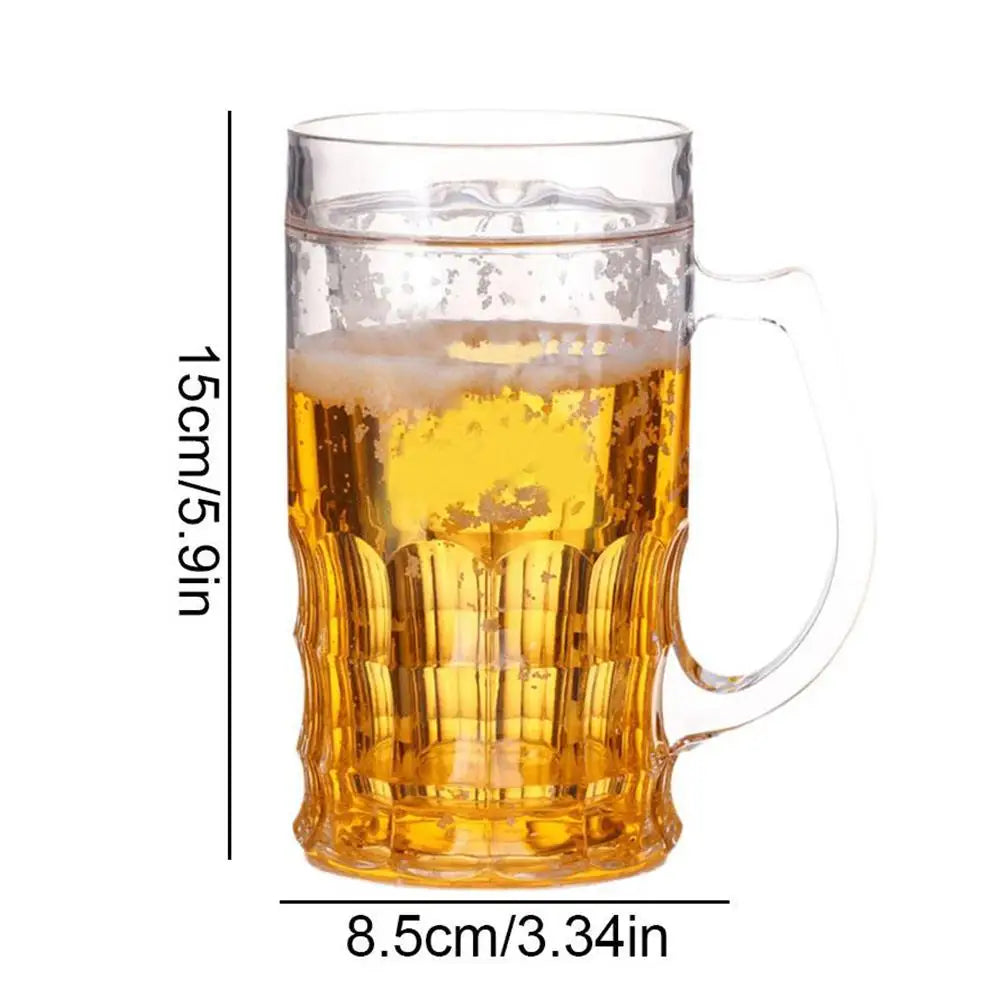 400ml Double-Wall Trick Beer Mug – Novelty Transparent Cup