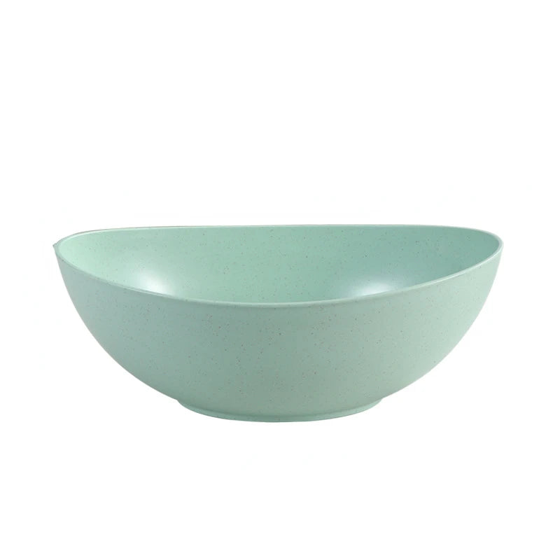 Hot Sale Eco-Friendly Wheat straw Household vegetable bowl kitchen Creative Solid color fruit salad bowl Microwavable Food Bowl Peaceful Pleasures Health and Wellness green