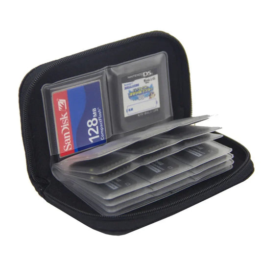 Memory Card Storage Bag Carrying Case Holder Wallet 22 Slots for CF/SD/Micro SD/SDHC/MS/DS Game Accessories memory card box Peaceful Pleasures Health and Wellness Default Title